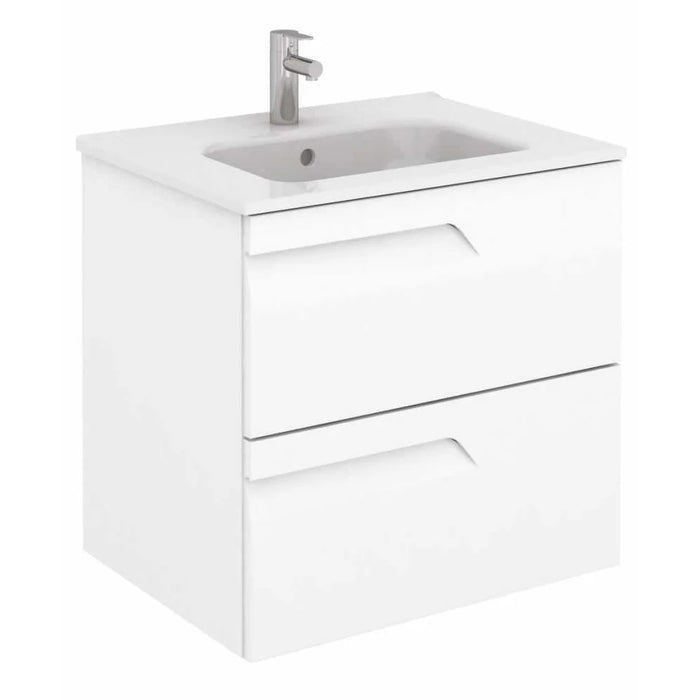 Sonas Brava Wall Hung Vanity Unit With Slim Basin - White /