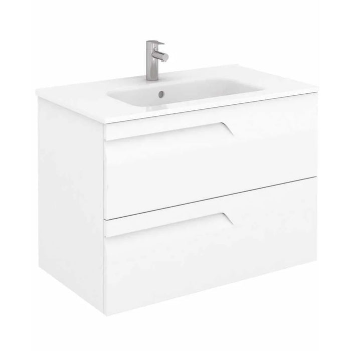 Sonas Brava Wall Hung Vanity Unit With Slim Basin - White /