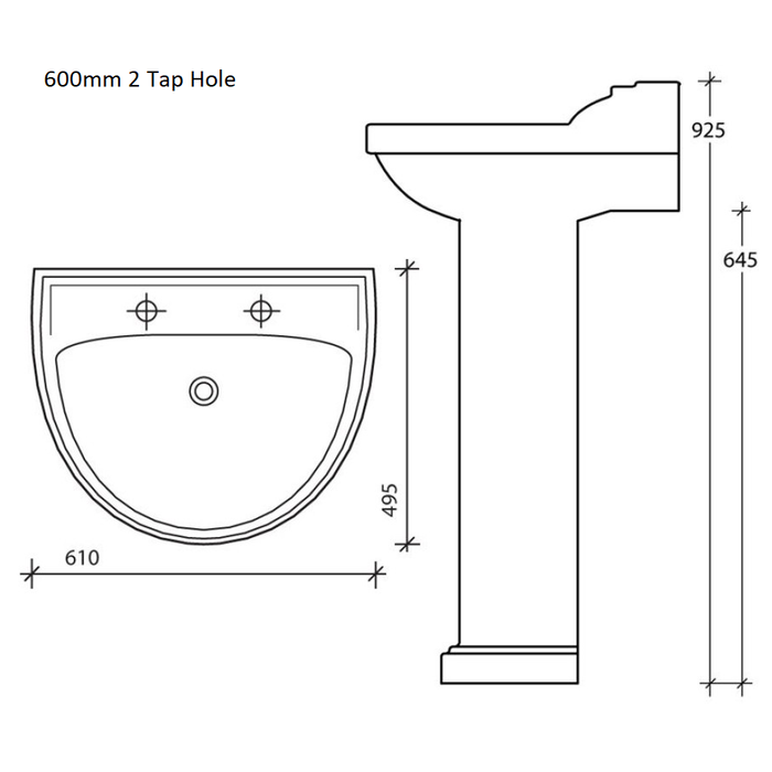 Sonas Cambridge Basin With Full Pedestal - Full Pedestal