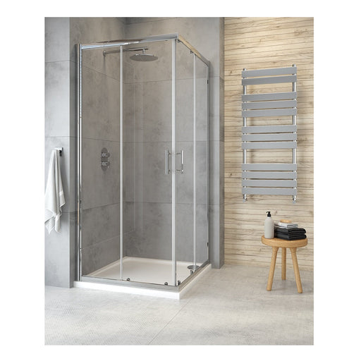 Sonas City Plus 6mm Double Door Corner Entry Shower - 760mm