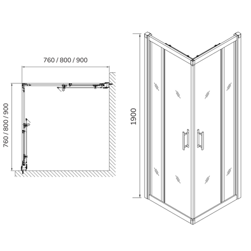 Sonas City Plus 6mm Double Door Corner Entry Shower