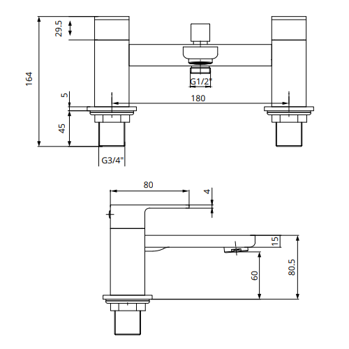 Sonas Contour Bath Shower Mixer Tap