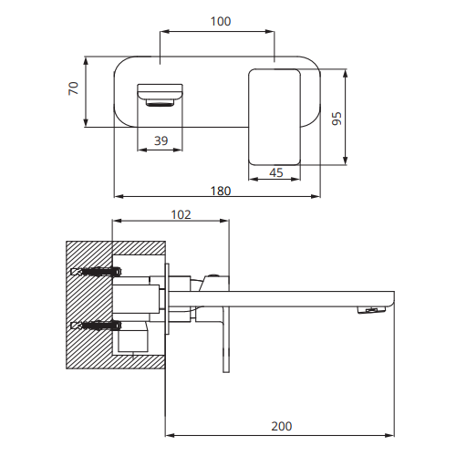 Sonas Contour Eco Flow Wall Mounted Basin Mixer Tap