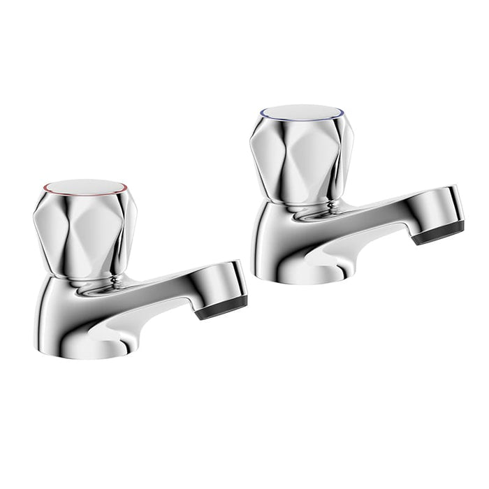 Sonas Contract Basin Pillar Taps - Chrome