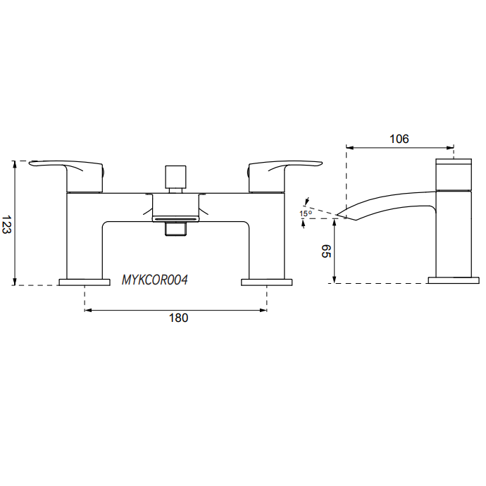 Sonas Corby Bath Shower Mixer Tap - Bath Shower Mixer Taps