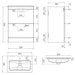 Sonas Corta 2 Drawer Compact Floorstanding Vanity Unit