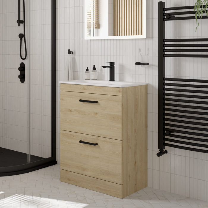 Sonas Corta 2 Drawer Compact Floorstanding Vanity Unit With Basin And Handle