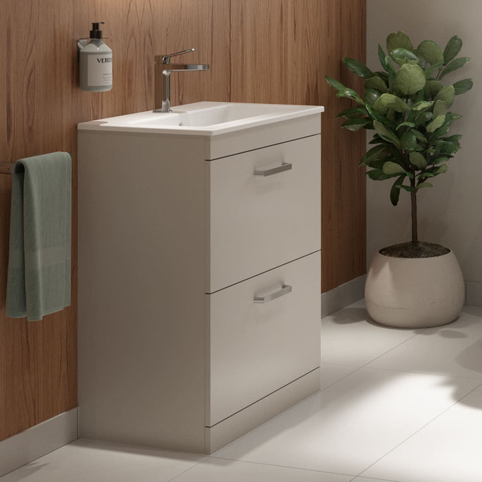 Sonas Corta 2 Drawer Compact Floorstanding Vanity Unit With Basin And Handle