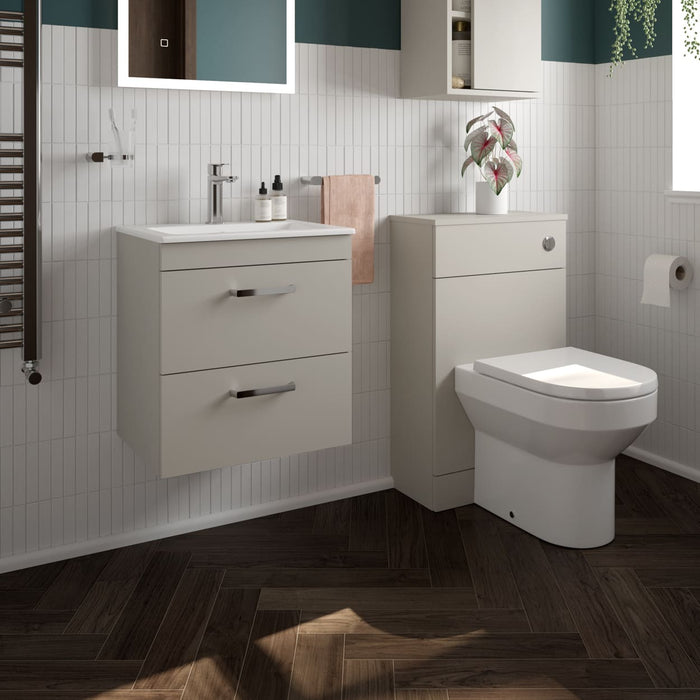 Sonas Corta 2 Drawer Wall Hung Vanity Unit With Basin And Handles