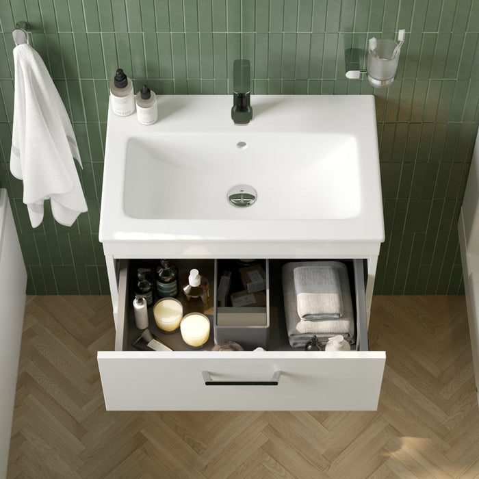 Sonas Corta 2 Drawer Wall Hung Vanity Unit With Basin And Handles