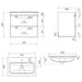Sonas Corta 2 Drawer Wall Hung Vanity Unit With Basin