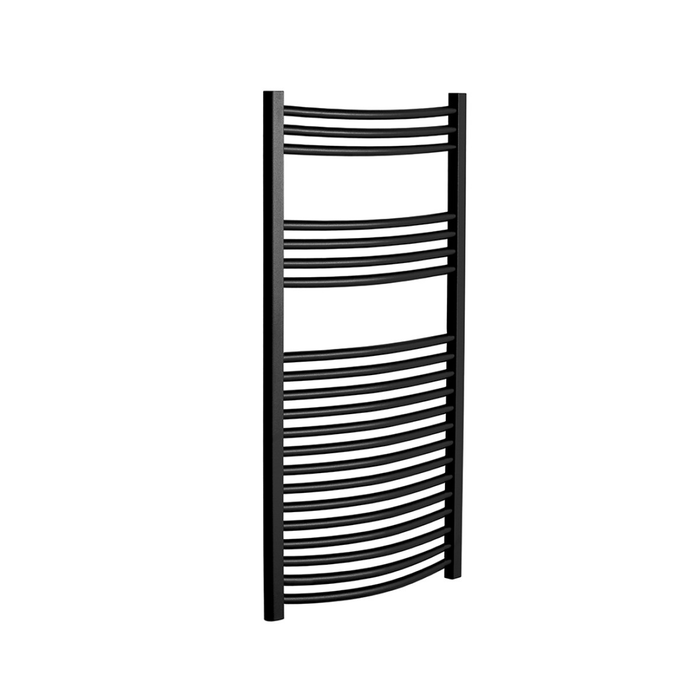 Sonas Curved Heated Towel Rail - 1200mm X 500mm / Black