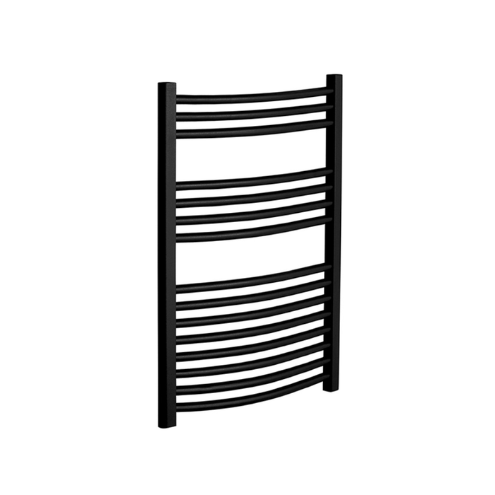 Sonas Curved Heated Towel Rail - 800mm X 600mm / Black