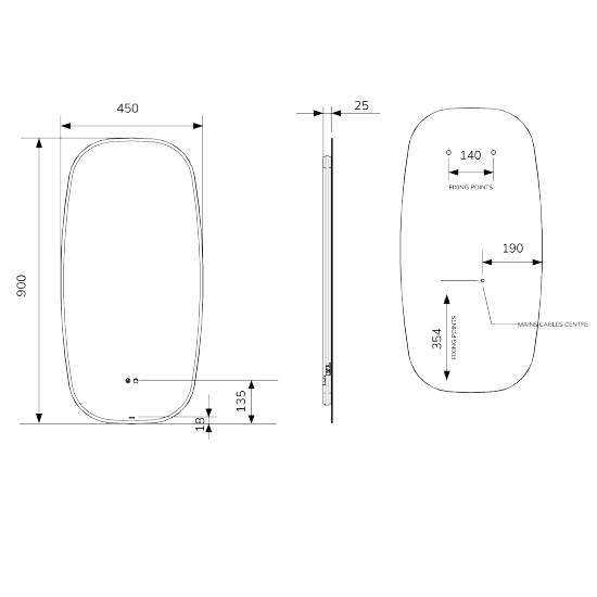 Sonas Echo Arena Illuminated LED Mirror With Demister