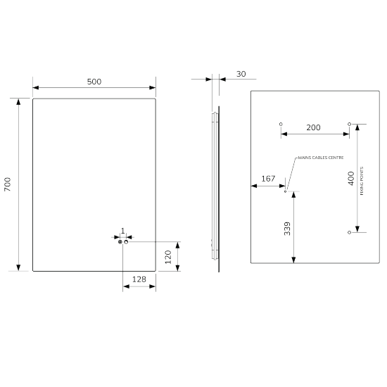Sonas Echo Rectanglur Illuminated LED Mirror With Demister