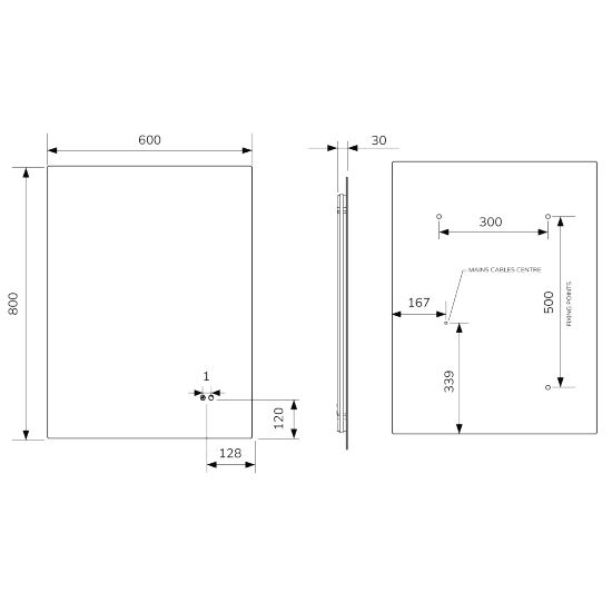 Sonas Echo Rectanglur Illuminated LED Mirror With Demister