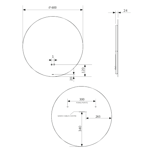 Sonas Echo Round Illuminated LED Mirror With Demister