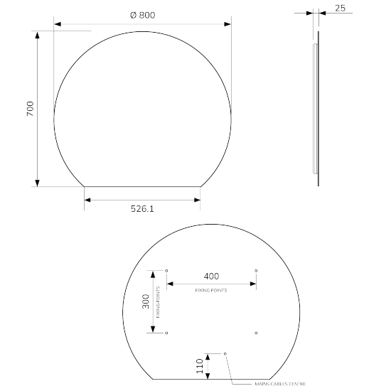 Sonas Echo Segment Illuminated LED Mirror With Demister