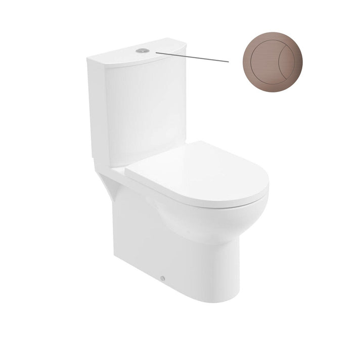 Sonas Eden Rimless Semi Shrouded Close Coupled Toilet with Soft Close Seat and Exposed Inlet Cistern