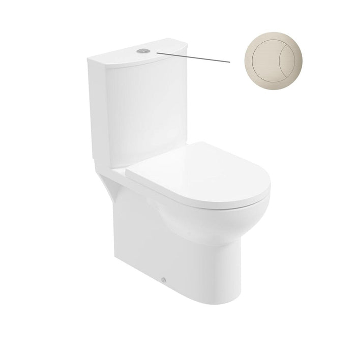 Sonas Eden Rimless Semi Shrouded Close Coupled Toilet with Soft Close Seat and Exposed Inlet Cistern