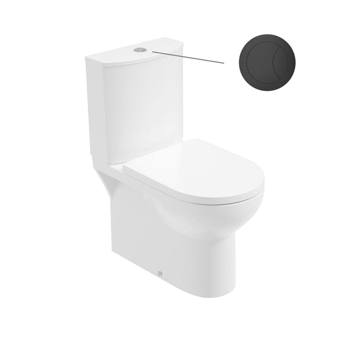 Sonas Eden Rimless Semi Shrouded Close Coupled Toilet with Soft Close Seat and Exposed Inlet Cistern