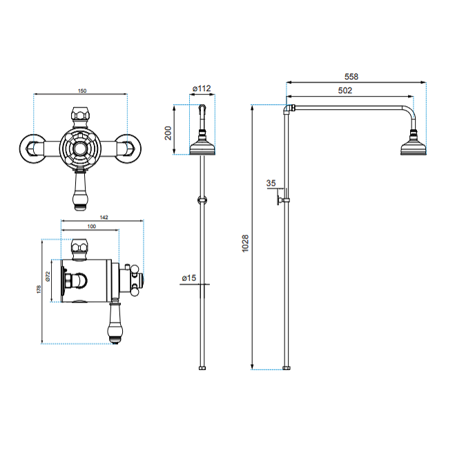 Sonas Elizabeth Shower Kit 1 - Chrome