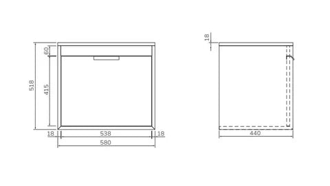 Sonas Fjord 2 Drawer Wall Hung Vanity Unit With Countertop