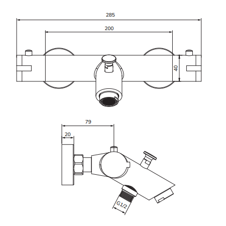Sonas Form Wall Mounted Thermostatic Bath Shower Mixer