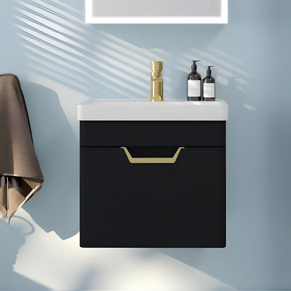 Sonas Freya 1 Drawer Wall Hung Vanity Unit With Basin And Handle — Bathroom Outlet