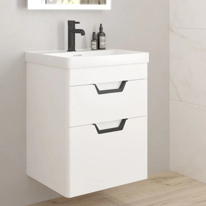 Sonas Freya 2 Drawer Wall Hung Vanity Unit With Basin And Handle