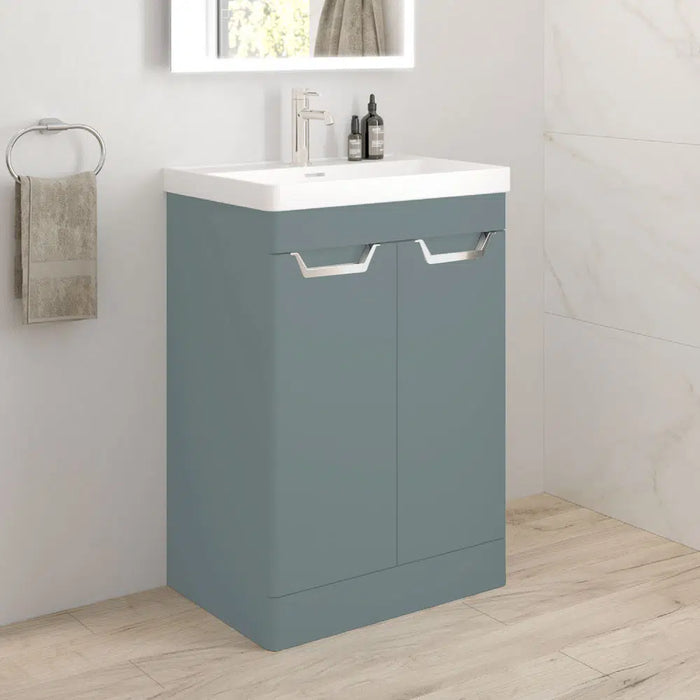 Sonas Freya 600mm 2 Door Floorstanding Vanity Unit With Basin And Handle