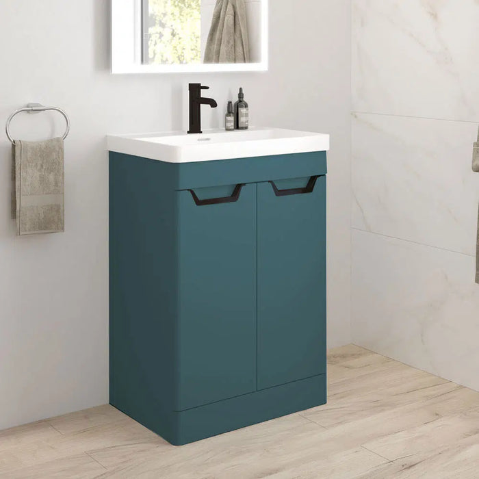 Sonas Freya 600mm 2 Door Floorstanding Vanity Unit With Basin And Handle