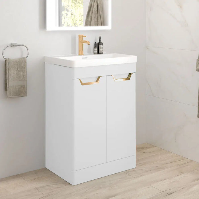 Sonas Freya 600mm 2 Door Floorstanding Vanity Unit With Basin And Handle