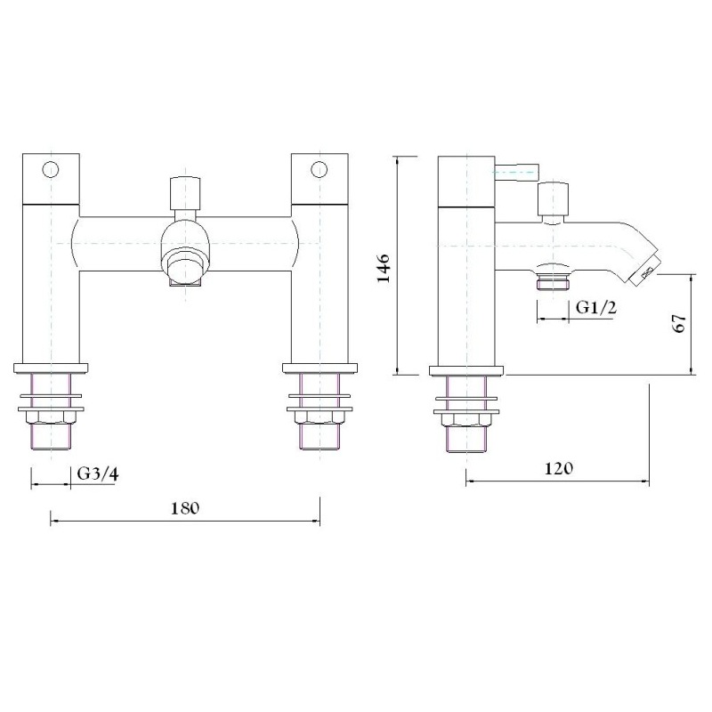 Sonas Harrow Bath Shower Mixer Tap With Handset