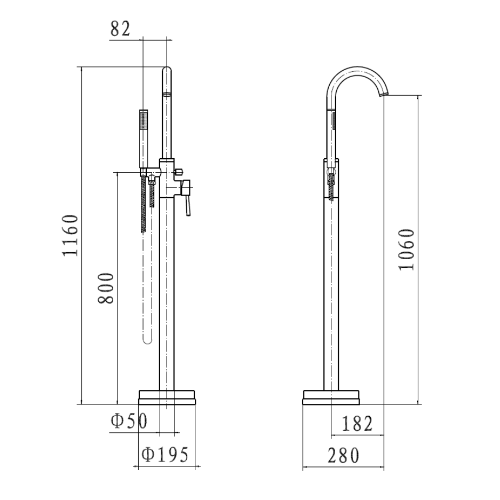 Sonas Harrow Floor Standing Bath Shower Mixer Tap