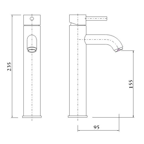 Sonas Harrow Tall Basin Mixer Tap - Tall Basin Mixer Taps