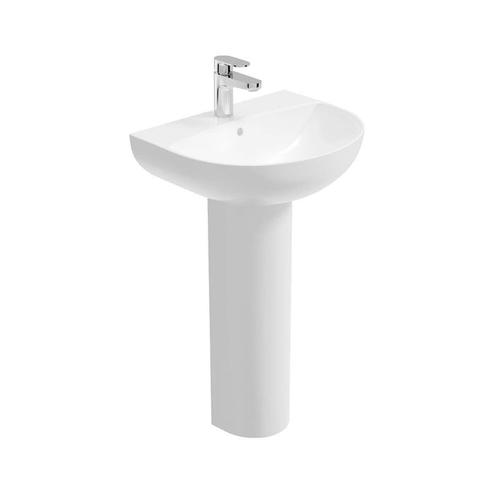 Sonas Horizon Round Basin with Full Pedestal in White - 500mm Wide