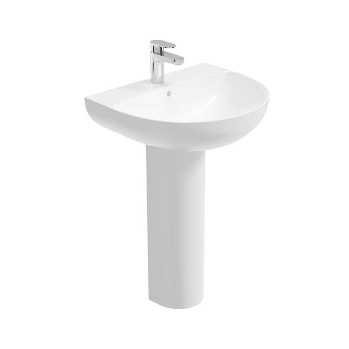 Sonas Horizon Round Basin with Full Pedestal in White - 550mm Wide