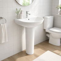 Sonas Horizon Round Basin With Full Pedestal 1 Tap Hole