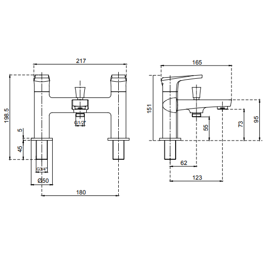 Sonas Horley Bath Shower Mixer Tap - Chrome