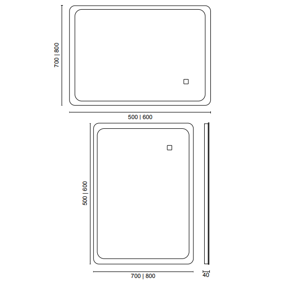 Sonas Houston Rectangular Mirror With All Round LED Light