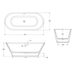 Sonas Howe Freestanding Double Ended Bath 1700mm x 750mm