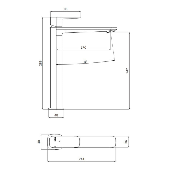 Sonas Inez Tall Basin Mixer Tap - Tall Basin Mixer Taps