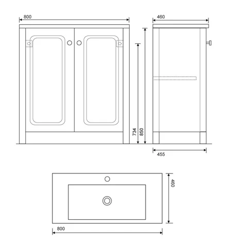 Sonas Kingston Floorstanding Vanity Unit With Basin - Floor