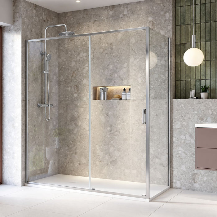 Sonas Living 8mm Sliding Shower Door with Side Panel
