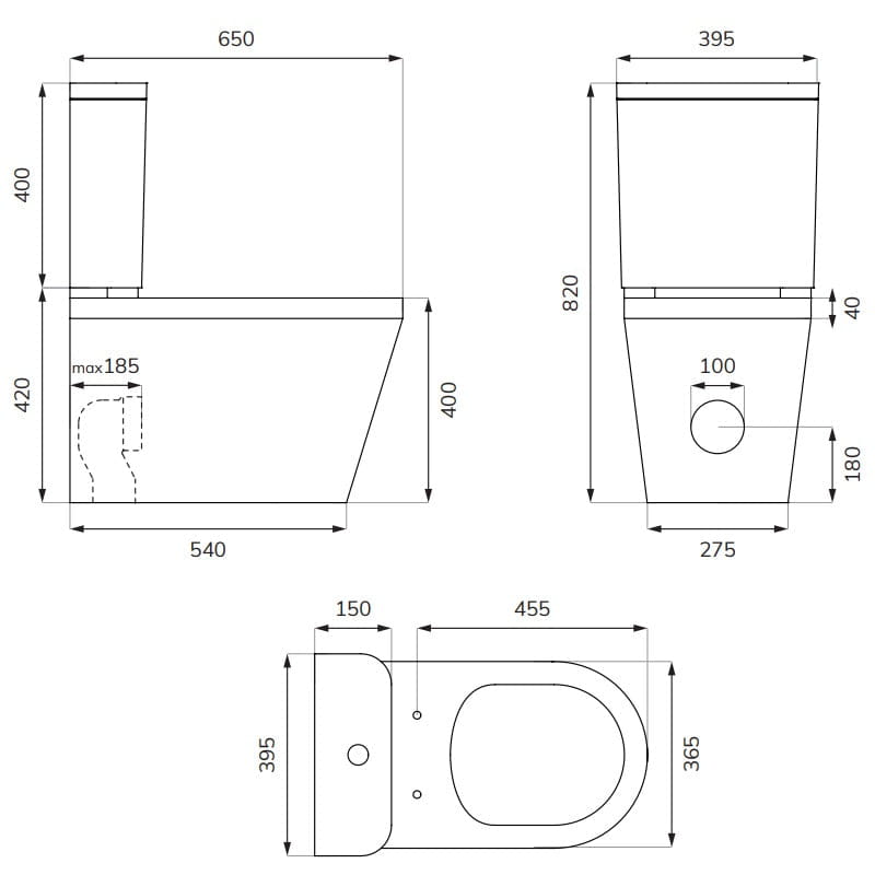 Sonas Living Close Coupled Toilet With Cistern And Soft
