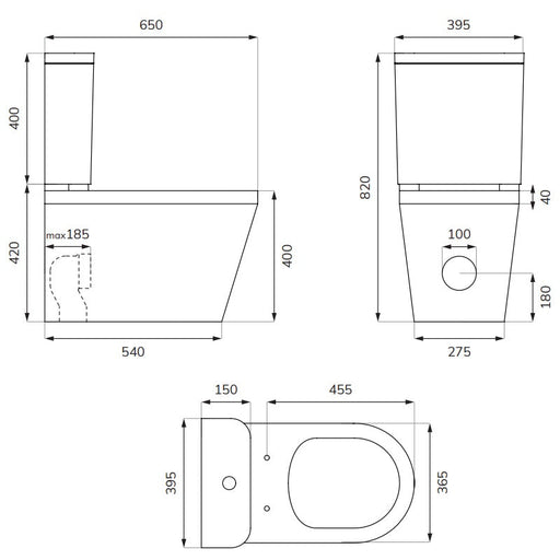 Sonas Living Close Coupled Toilet With Cistern And Soft