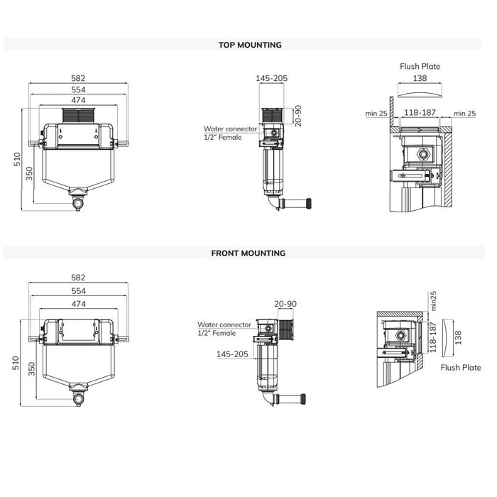 Sonas Living Concealed Cistern For Back To Wall WC - Close
