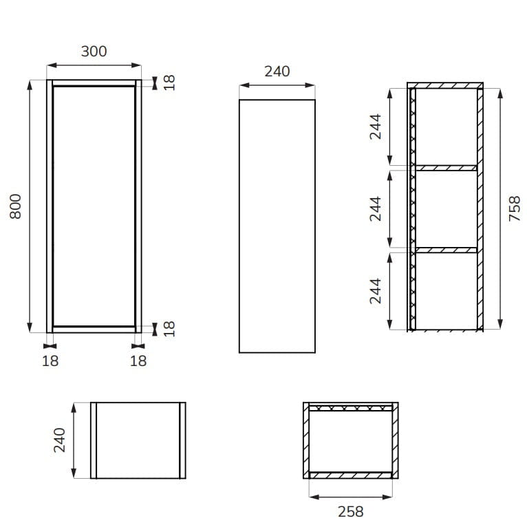 Sonas Living Wall Hung Medium Storage Unit