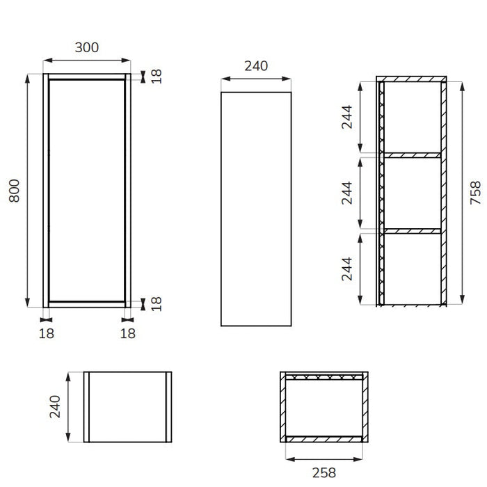 Sonas Living Wall Hung Medium Storage Unit - Storage Units